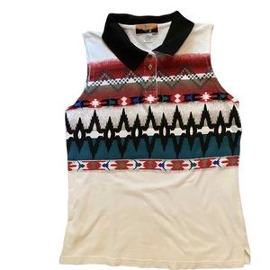 womens cripple creek sleeveless polo top size medium